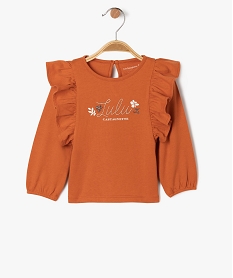 GEMO Tee-shirt manches longues à volants bébé fille - LuluCastagnette Orange