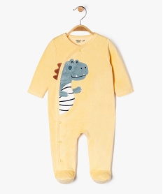 GEMO Pyjama en velours ouverture devant à motif dinosaure bébé garçon Jaune