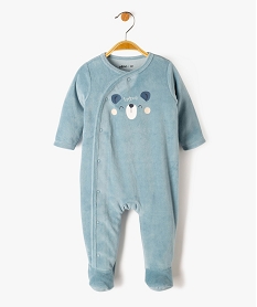 GEMO Pyjama dors-bien en velours fermeture devant bébé bleu standard