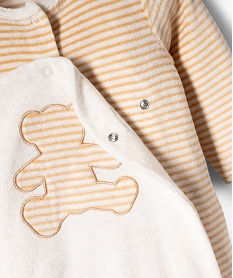 ensemble 2 pieces bebe garcon pyjama en velours et bonnet- lulucastagnette beige pyjamas veloursK415001_3