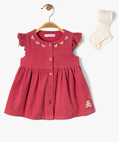 GEMO Ensemble 2 pièces robe + collants bébé fille - LuluCastagnette Rose