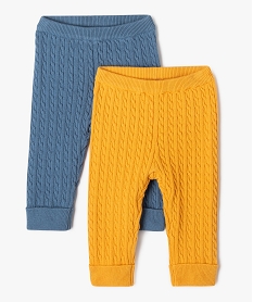 pantalon en maille torsadee unie bebe (lot de 2) bleuK418701_1