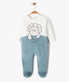 pyjama en velours avec motif dinosaure bebe garcon bleuK420401_1