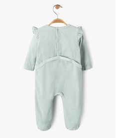 pyjama en velours avec volants et inscription pailletee bebe fille bleuK420701_3