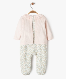 pyjama en velours effet 2 en 1 a motifs fleuris bebe fille rose pyjamas veloursK420801_3