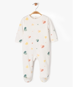 GEMO Pyjama en velours dors-bien motif cœurs bébé Beige
