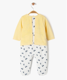 pyjama en velours effet 2 en 1 avec motifs tracteurs bebe garcon jauneK421301_3