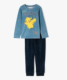 GEMO Pyjama en velours bicolore avec motif Pikachu garçon - Pokemon Bleu