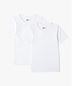 GEMO Tee-shirts à manches courtes en coton biologique garçon (lot de 2) Blanc