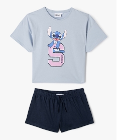 GEMO Pyjashort oversize imprimé Stitch fille - Disney Bleu