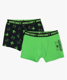 GEMO Boxer en coton stretch imprimé garçon - Minecraft (lot de 2) Vert