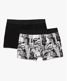 GEMO Boxer en coton stretch motif manga (lot de 2) garçon Noir