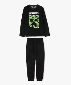 GEMO Pyjama en velours avec motif jeu vidéo garçon - Minecraft Noir