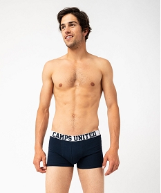 GEMO Boxer en coton stretch unis homme (lot de 2) - Camps United Bleu