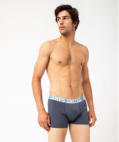 GEMO Boxer en coton stretch unis homme (lot de 2) - Camps United Bleu