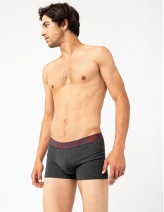 GEMO Boxer en coton stretch unis homme (lot de 2) - Camps United Rouge