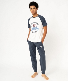 GEMO Pyjama en coton bicolore homme - Camps United Bleu