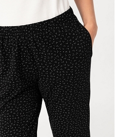 pantalon de pyjama imprime avec bas elastique femme noir bas de pyjamaK455401_2