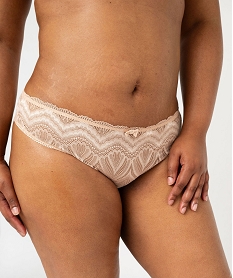 GEMO Culotte en dentelle femme grande taille Beige