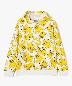 sweat a capuche avec motifs pikachu garcon - pokemon jaune sweatsK470401_1