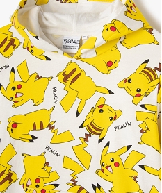sweat a capuche avec motifs pikachu garcon - pokemon jaune sweatsK470401_2