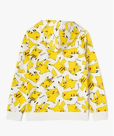 sweat a capuche avec motifs pikachu garcon - pokemon jaune sweatsK470401_3