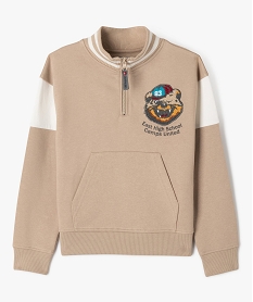 GEMO Sweat à col zippé garçon - Camps United Beige