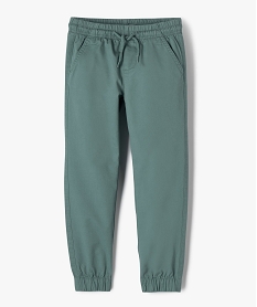 GEMO Pantalon jogger en twill de coton taille élastique garçon Vert