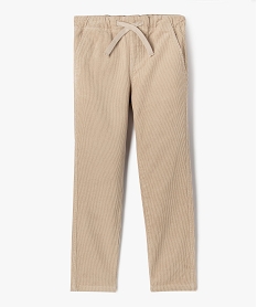 GEMO Pantalon chino en velours à taille élastiquée garçon Beige