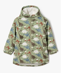 GEMO Manteau à capuche imperméable doublé peluche garçon Vert