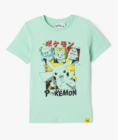 GEMO Tee-shirt manches courtes imprimé devant et dos garçon - Pokémon Vert