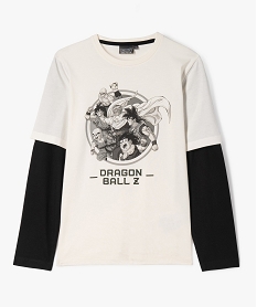 GEMO Tee-shirt manches longues effet 2 en 1 garçon - Dragon Ball Z Beige