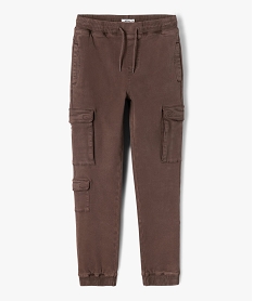 pantalon jogger coupe slim avec taille ajustable garcon brun pantalonsK504601_1
