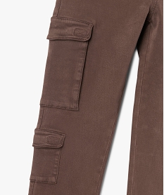 pantalon jogger coupe slim avec taille ajustable garcon brun pantalonsK504601_2