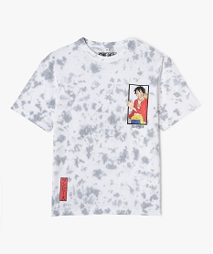 tee-shirt manches courtes avec motif manga garcon - one piece gris tee-shirtsK510601_1