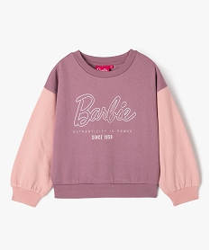 GEMO Sweat bicolore avec inscription pailletée fille - Barbie Rose