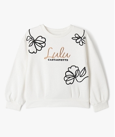 GEMO Sweat molletonné à motifs brodés fille - LuluCastagnette Beige