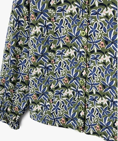 chemise fleurie a dos smocke fille - lulucastagnette vertK527601_2