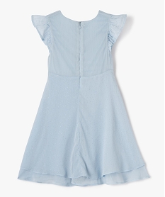 robe longue a manches courtes en voile et paillettes fille - stitch bleuK529601_3