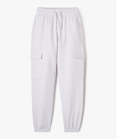 GEMO Pantalon de jogging avec poches à rabat fille blanc standard