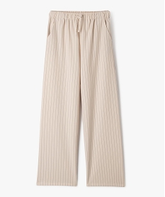 GEMO Pantalon large et fluide à rayures fille Beige