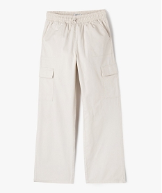 pantalon cargo a coupe straight en toile de coton fille beige pantalonsK552501_1