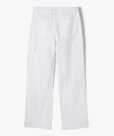 pantalon cargo coupe straight a taille ajustable fille blanc pantalonsK552601_3