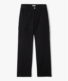 GEMO Pantalon cargo coupe straight à taille ajustable fille Noir