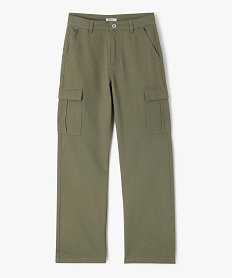 GEMO Pantalon cargo coupe straight à taille ajustable fille Vert