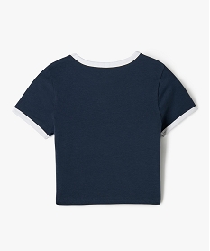 tee-shirt manches courtes coupe courte avec motif fille bleu tee-shirtsK559001_3
