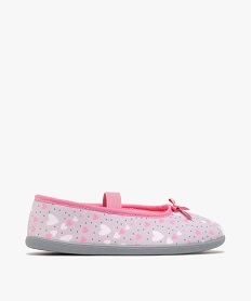 GEMO Chaussons ballerines motifs coeurs fille gris standard