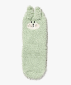 GEMO Chaussettes duveteuses avec motif lapin en relief fille vert standard