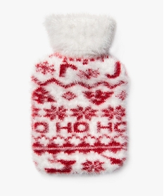 GEMO Mini bouillotte en maille peluche à motifs Noël rouge standard