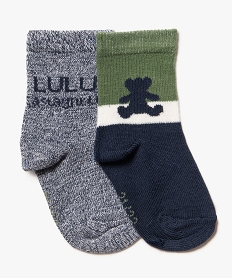 GEMO Chaussettes à motifs bébé garçon (lot de 2) - LuluCastagnette Bleu